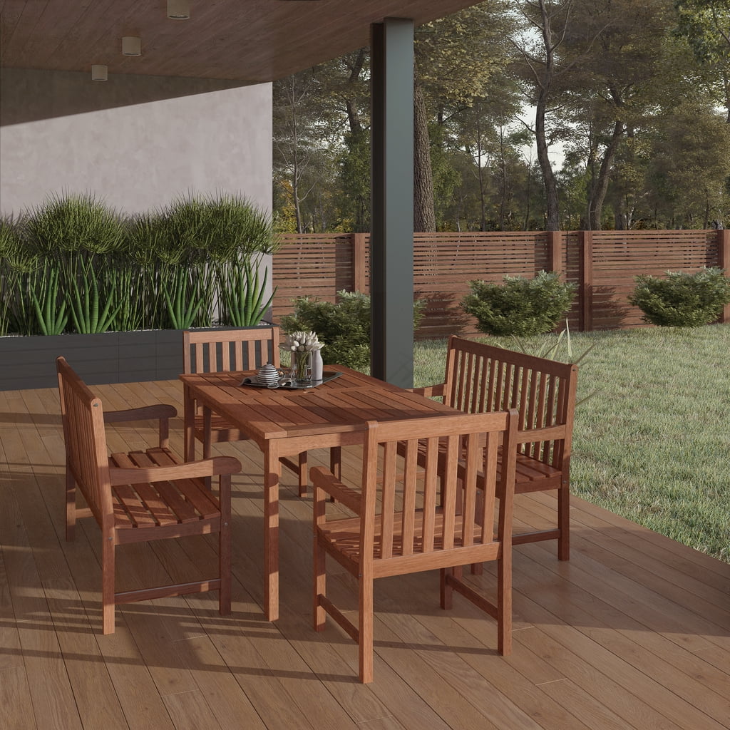 Solid Wood Rectangular Patio Dining Set R341
