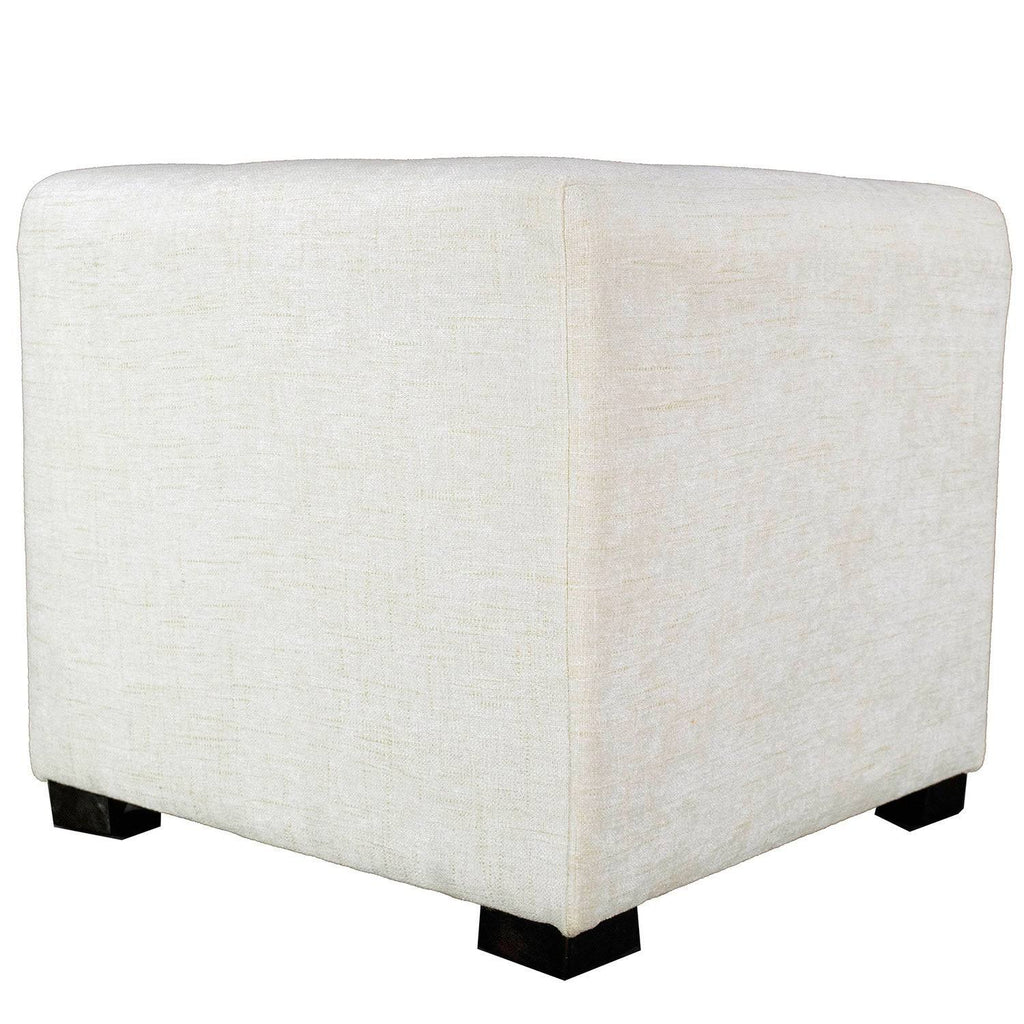 Black 4-Button Tufted Square Ottoman H33178