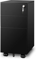 Black 3 Drawer Mobile File Cabinet O7431