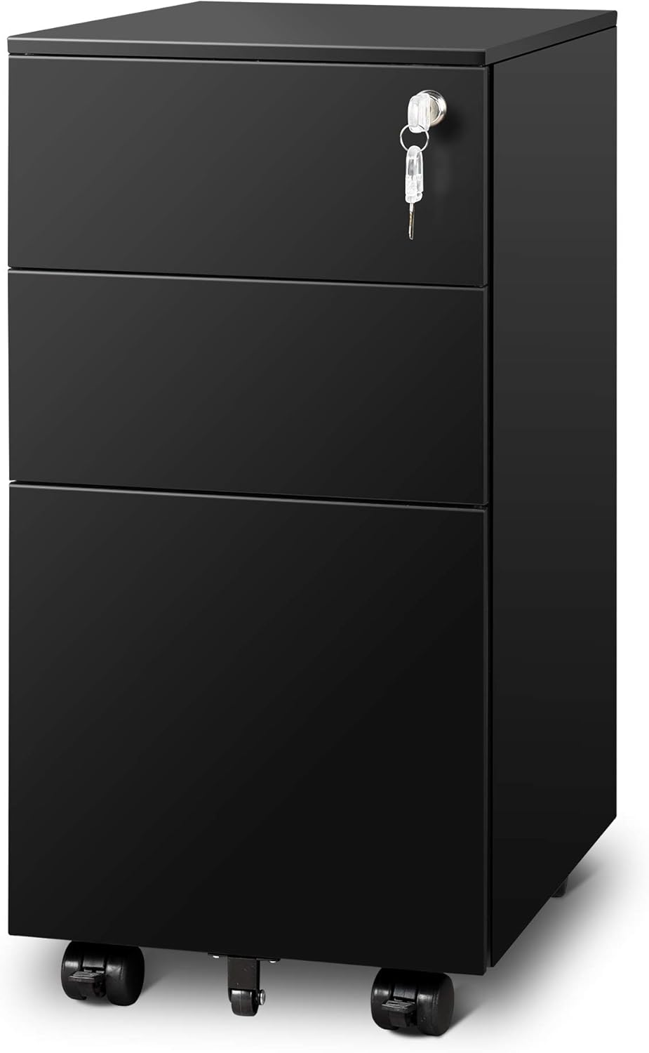 Black 3 Drawer Mobile File Cabinet O7431