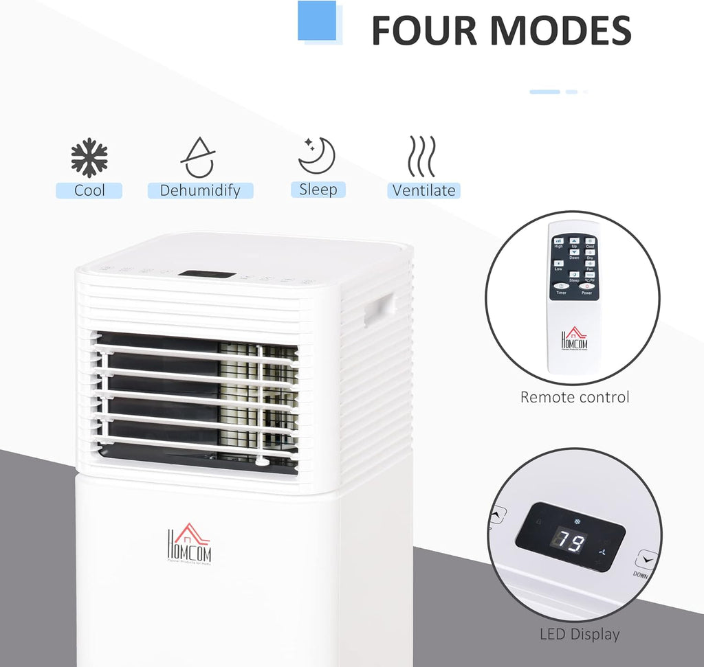 White Mobile Portable Air Conditioner with Remote Control U244