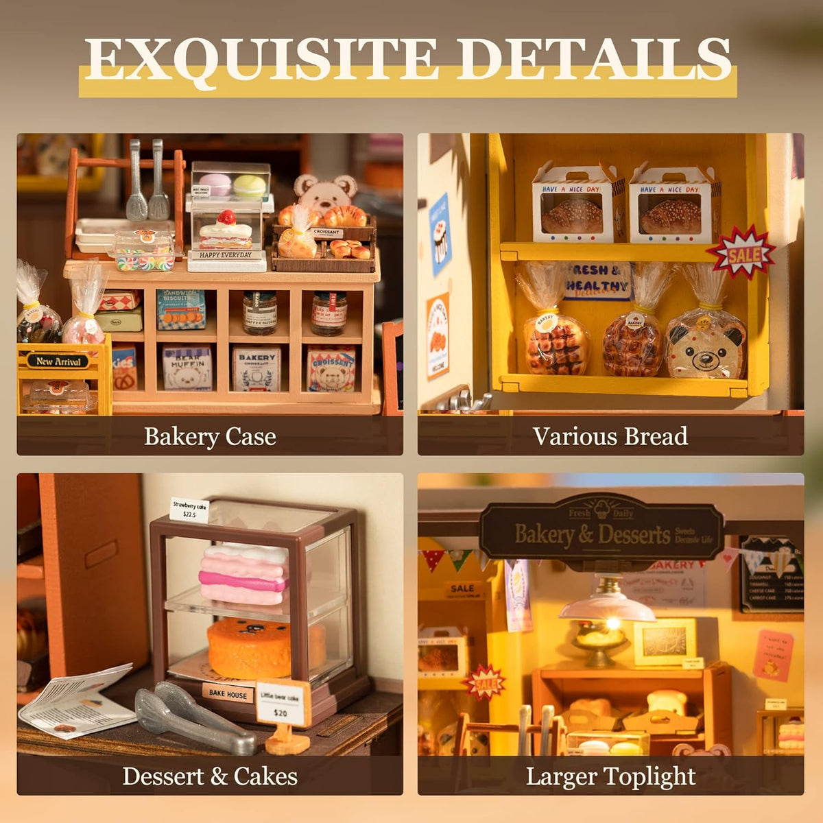 Miniature House Kit DIY Dollhouse with LED Light W586