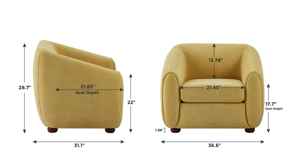 Light Yellow Upholstered Accent Chair U972650