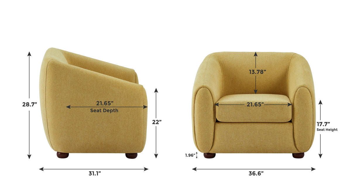 Light Yellow Upholstered Accent Chair U972650