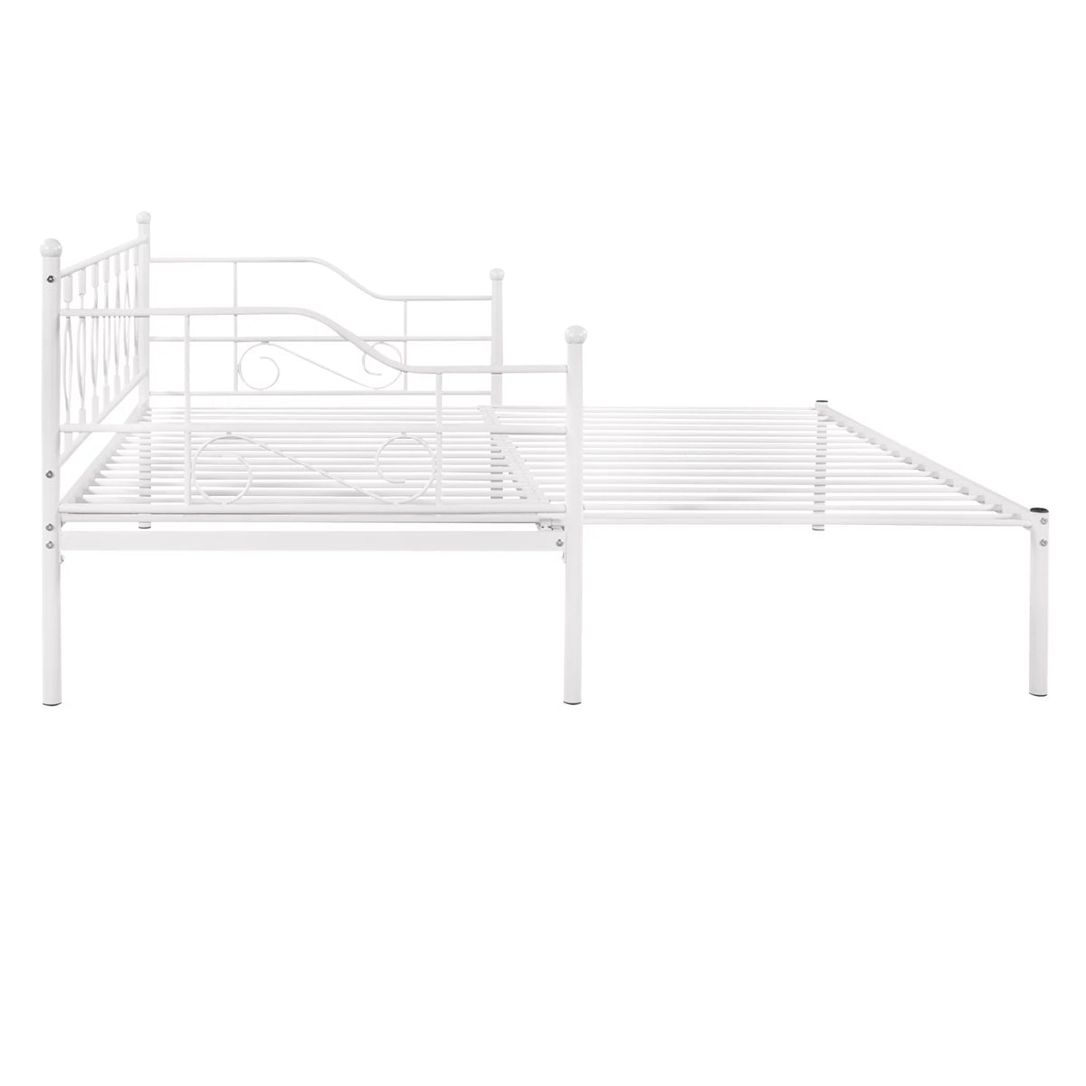 White Twin Size Metal Daybed with Trundle P82318