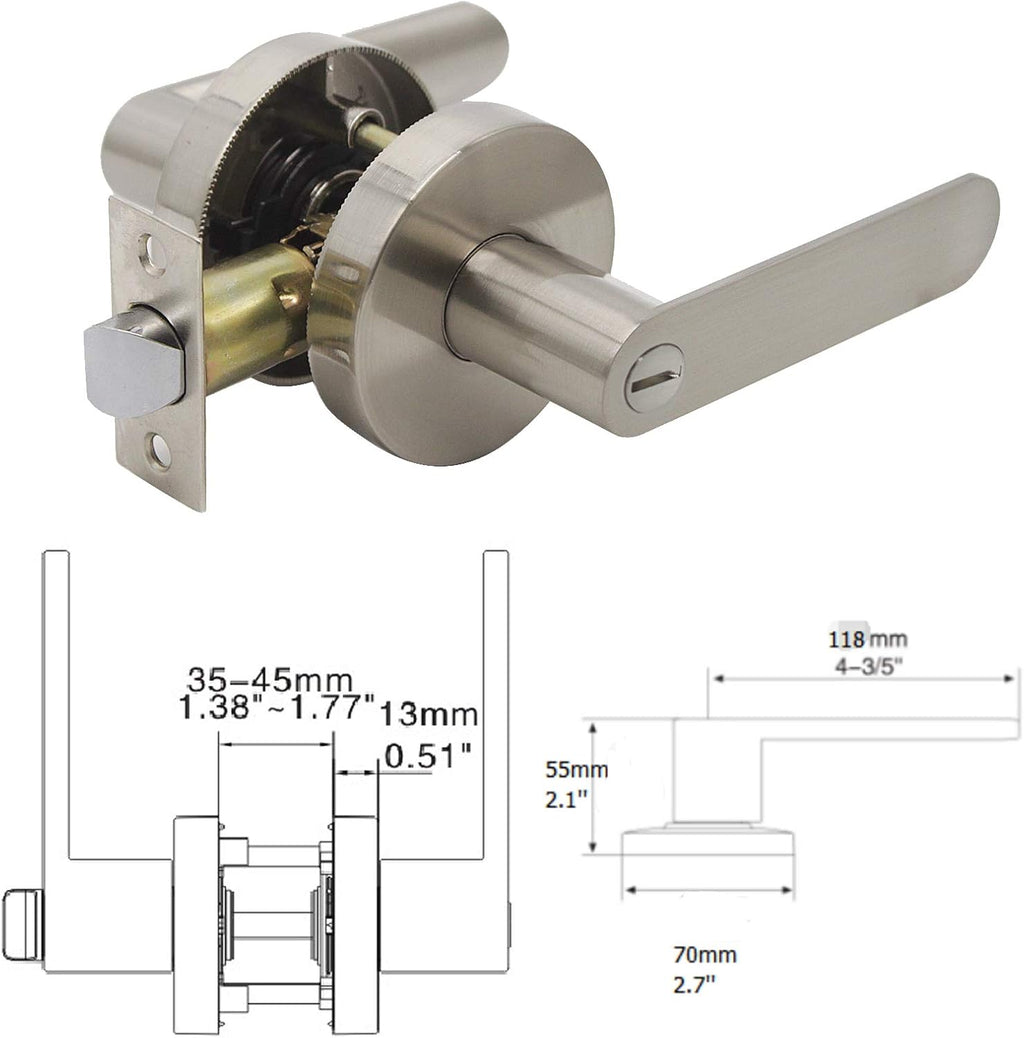10 Pack Privacy Door Knobs in Satin Nickel K994