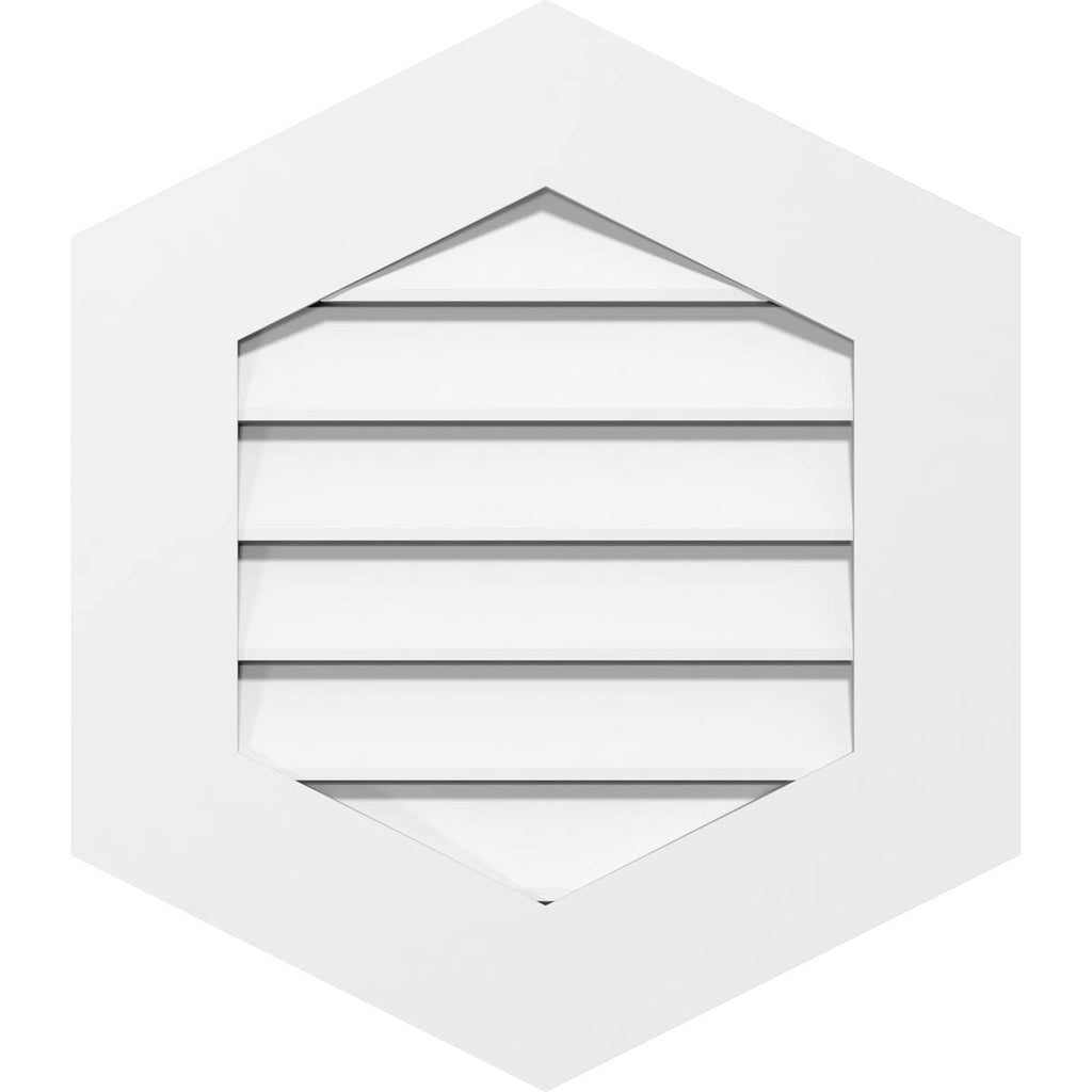 16x22W x 16x22H Vertical Peaked Surface Mount PVC Gable Vent 9/12 Pitch C26959
