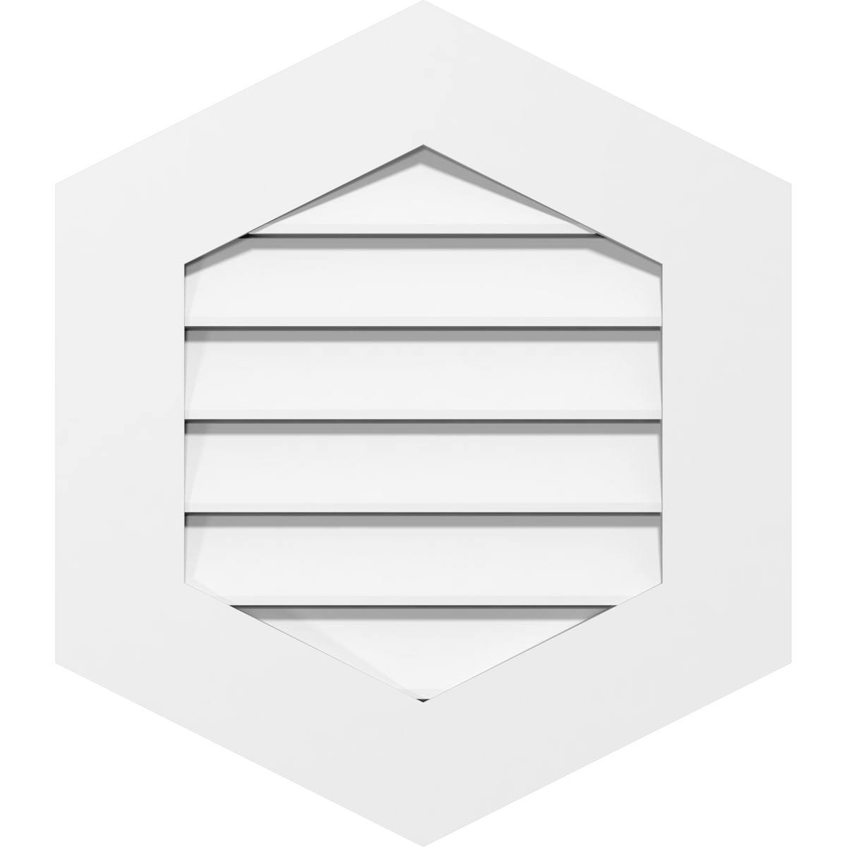 16x22W x 16x22H Vertical Peaked Surface Mount PVC Gable Vent 9/12 Pitch C26959