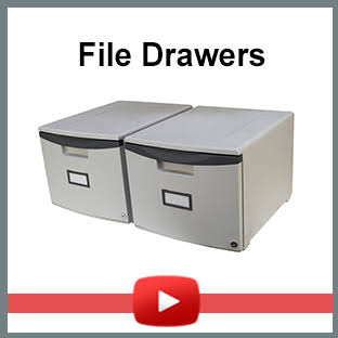 Blue & Black Single-Drawer Mobile Filing Cabinet Y4997