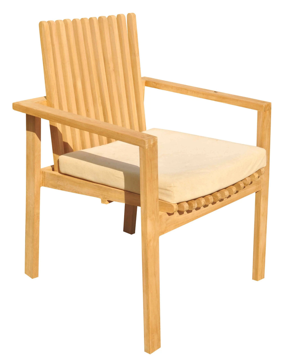 Grade-A Teak 7 Pc Dining Set 60" Round Table 6 Stacking Arm Chairs D4169