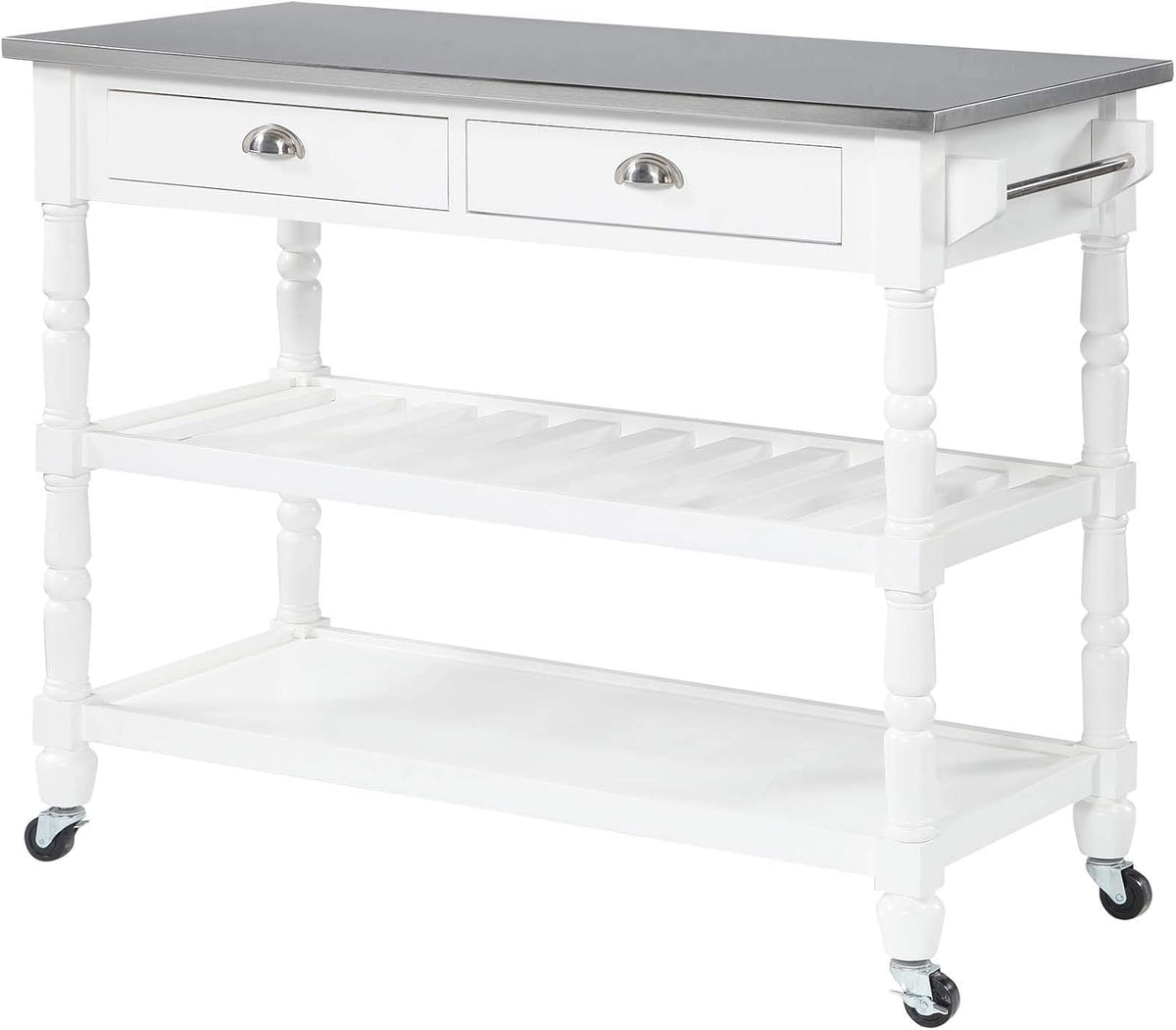3-Tier Stainless Steel Kitchen Cart with Drawers I48975