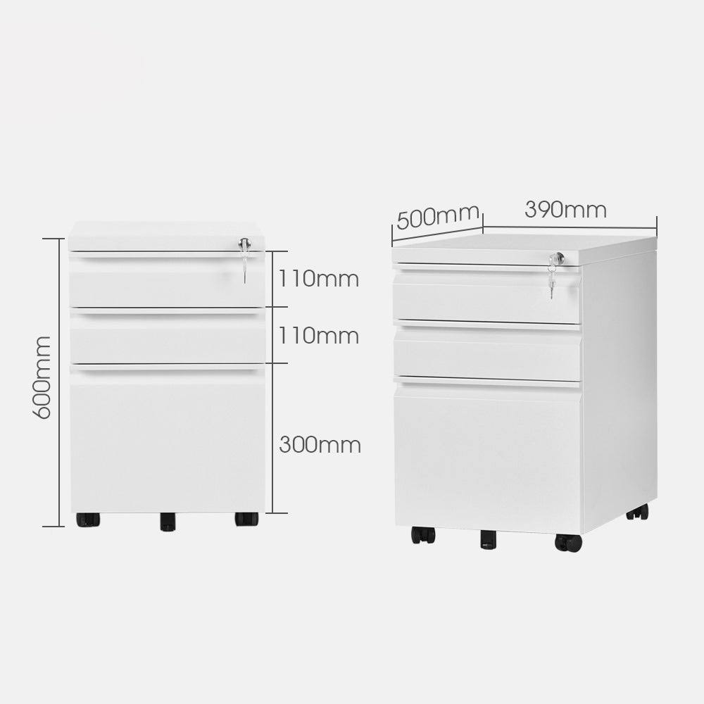 White 3-Drawer File Cabinet Storage Cabinet Q51872