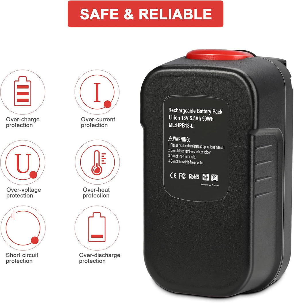 5.5Ah HPB18 Lithium-Ion Battery Pack of 2 T640159