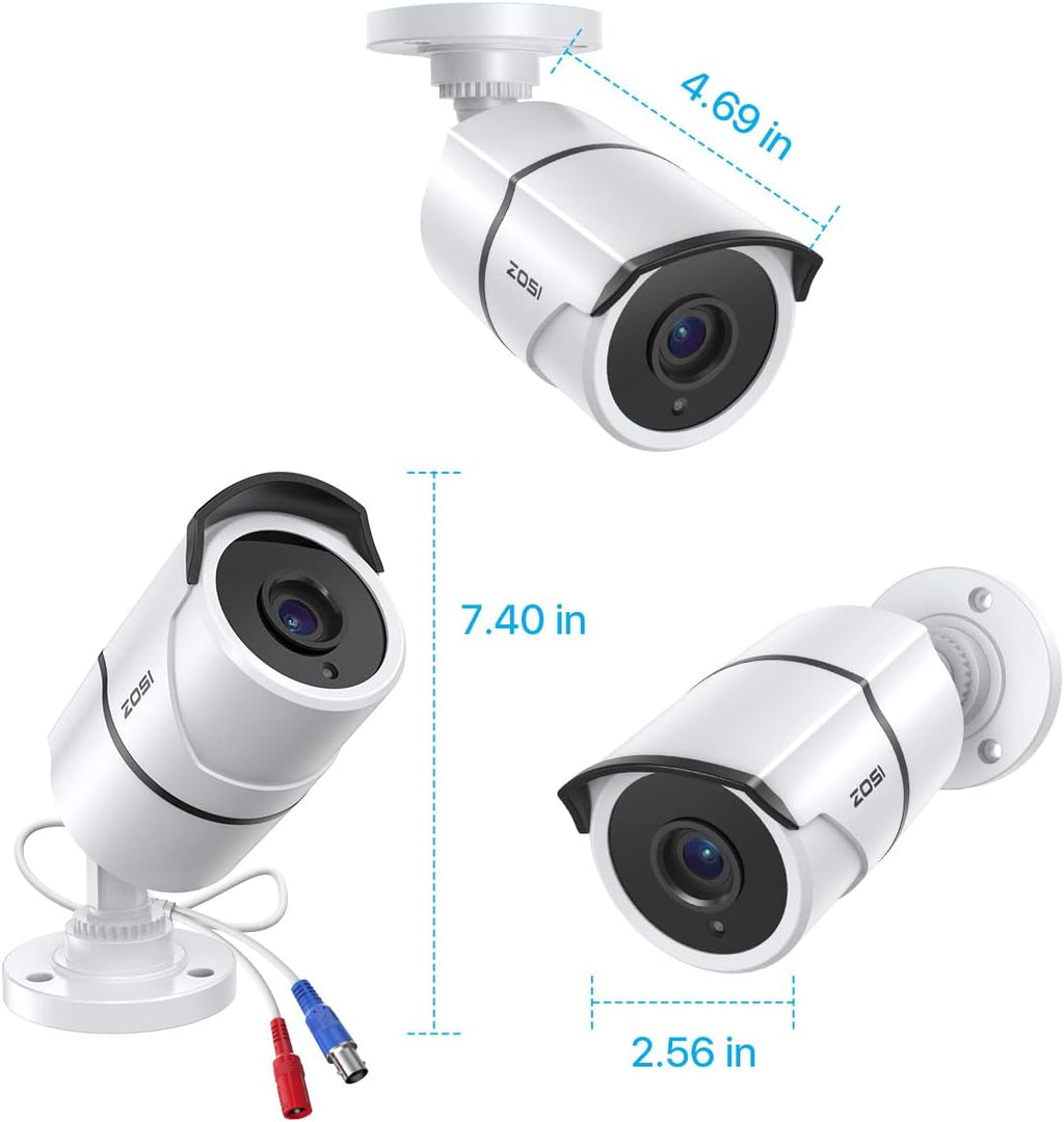 4PACK 1080P HD TVI Security Cameras 120ft Night Vision Waterproof Camera S77273