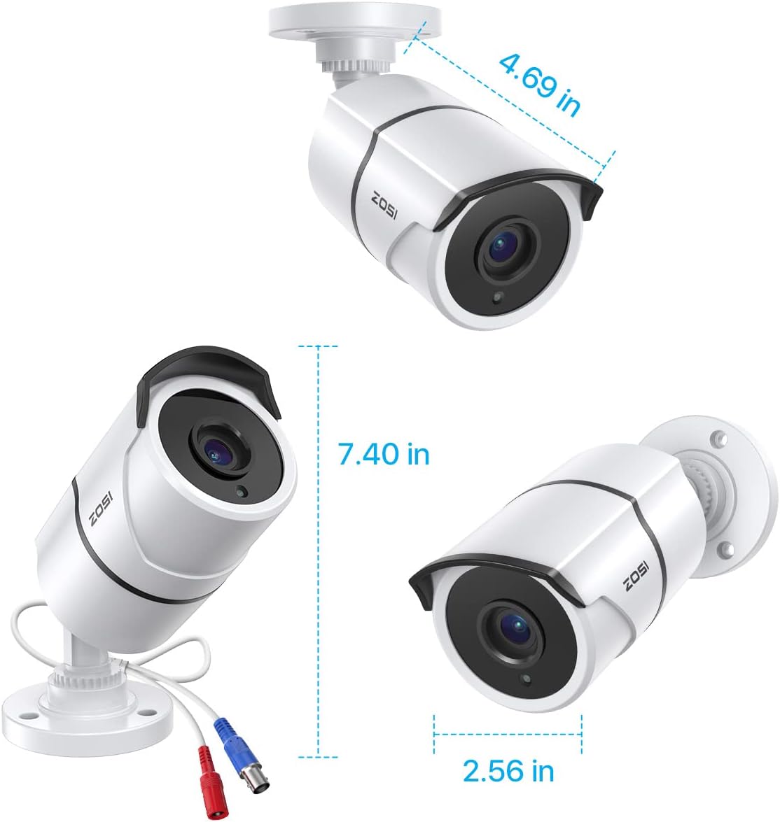4PACK 1080P HD TVI Security Cameras 120ft Night Vision Waterproof Camera S77273