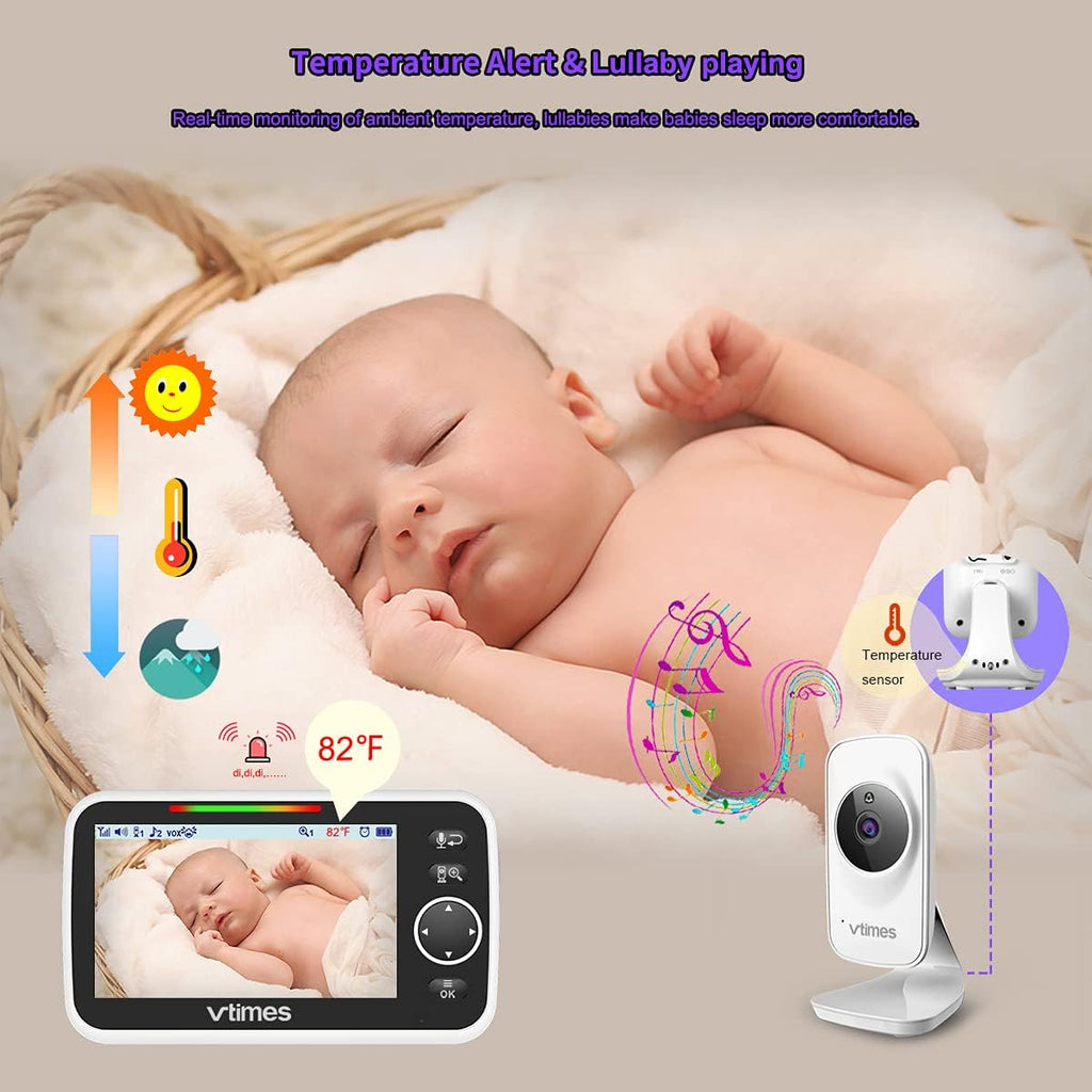 5" LCD Video Baby Monitor with Camera and Audio, Night Vision, Pack of 2 E705389