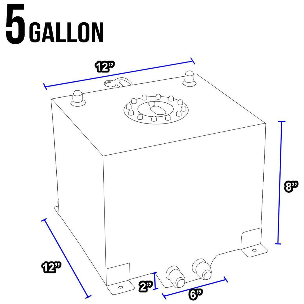 5-Gallon Aluminum Fuel Cell Gas Tank with Level Sender and Cap F835