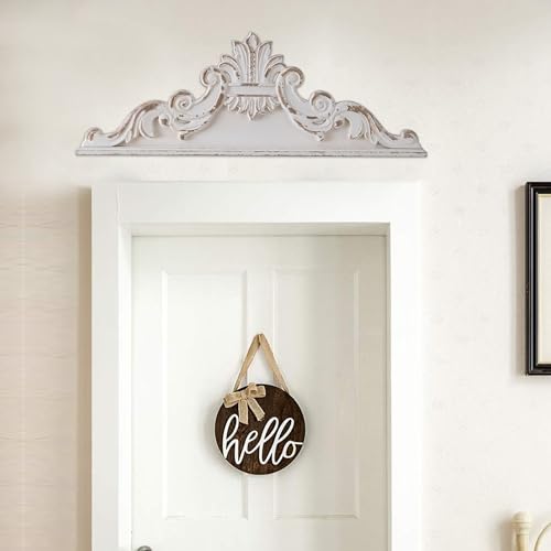 White Wood Floral Carved Wall Sculptures H9777