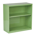Green 2 Shelf Metal Bookcase G337