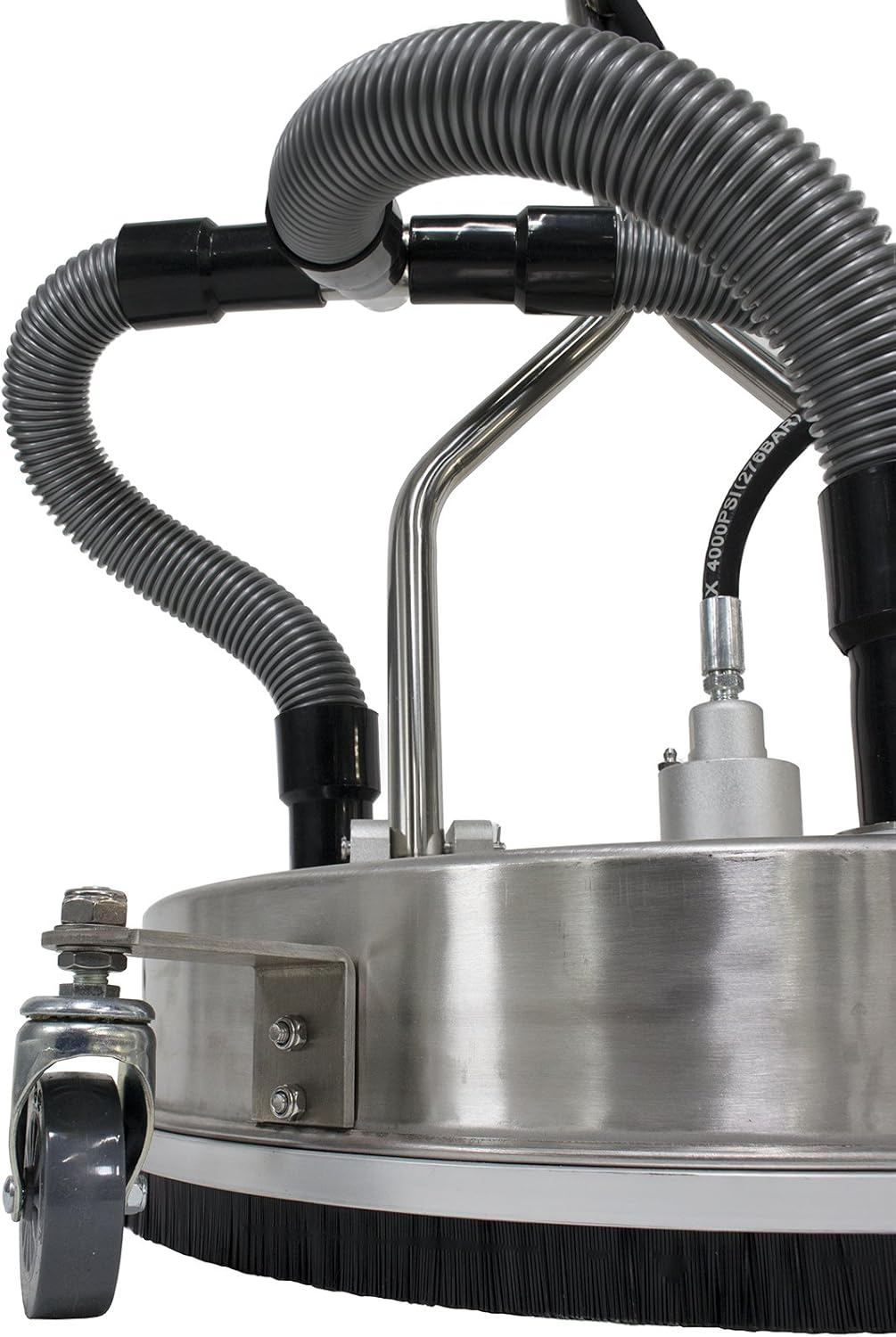 21" Stainless Steel Surface Cleaner with Vacuum Port, Wheels, and Wand Pressure Washer Attachment 4000 PSI B2502