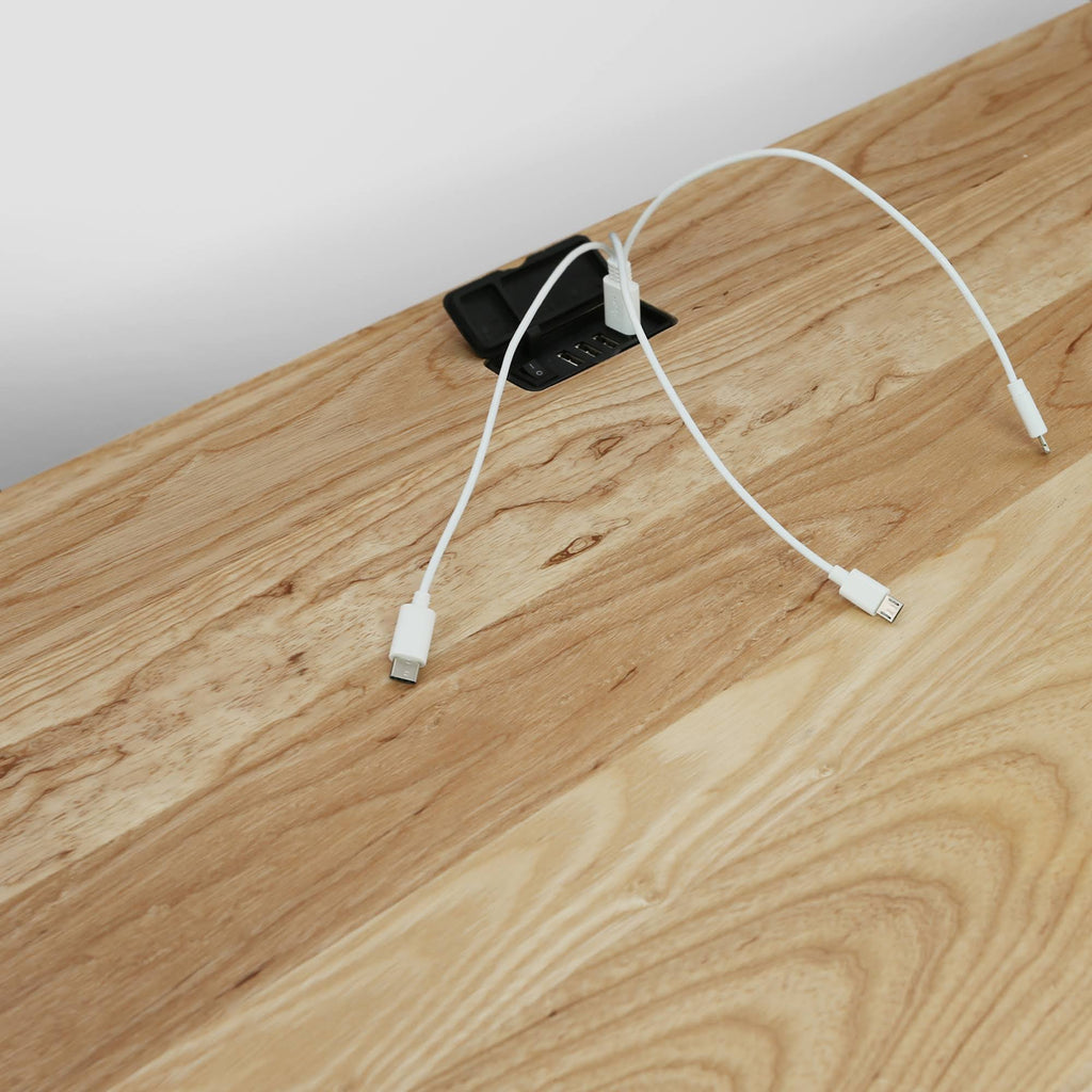 Solid American Oak Desk with USB Ports B96579