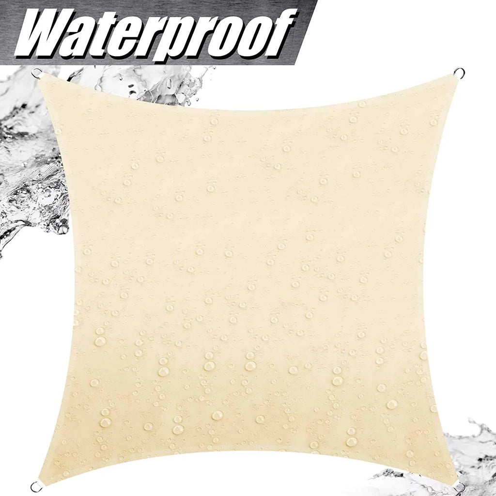 9.5' x 9.5' Beige Square Waterproof Sun Shade Sail V115657