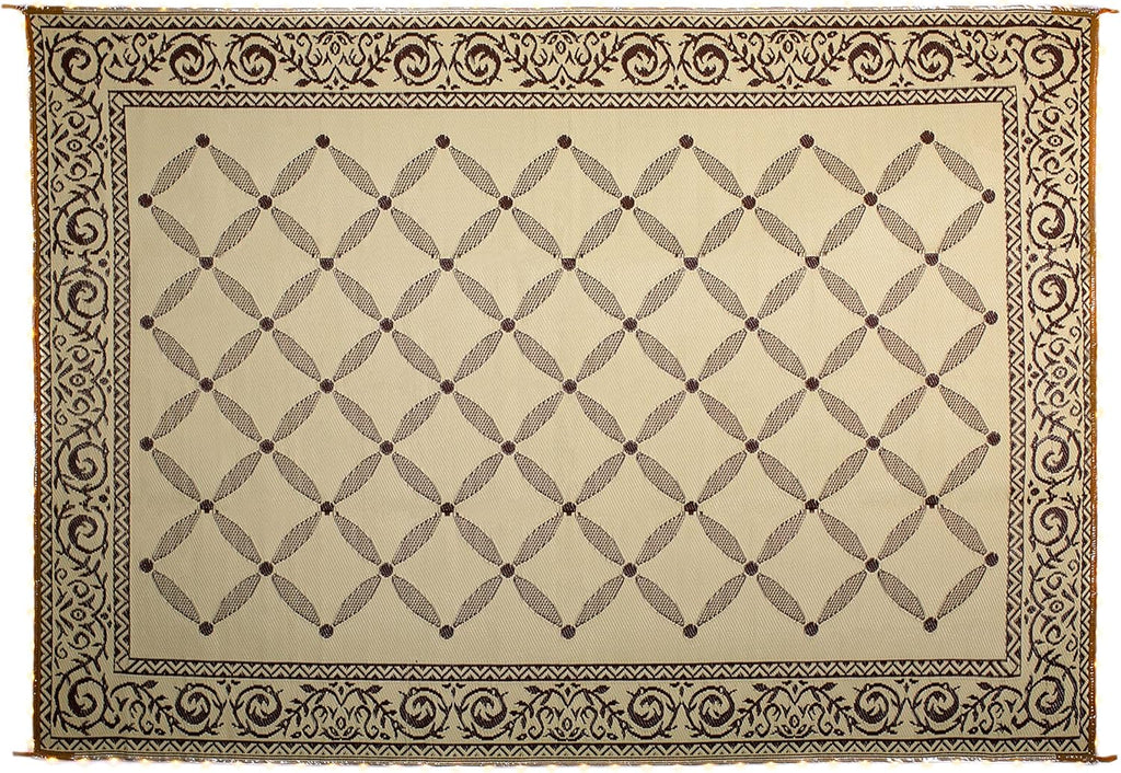 Brown Beige 8-Feet x 11-Feet Reversible Outdoor Mat X715