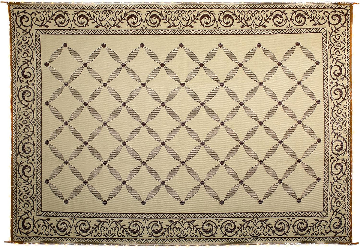 Brown Beige 8-Feet x 11-Feet Reversible Outdoor Mat X715
