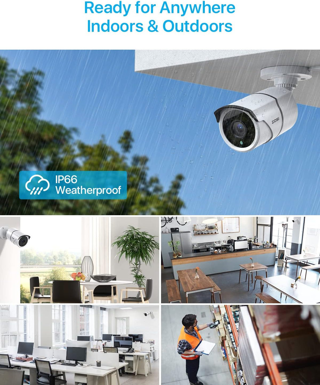 4PACK 1080P HD TVI Security Cameras 120ft Night Vision Waterproof Camera S77273