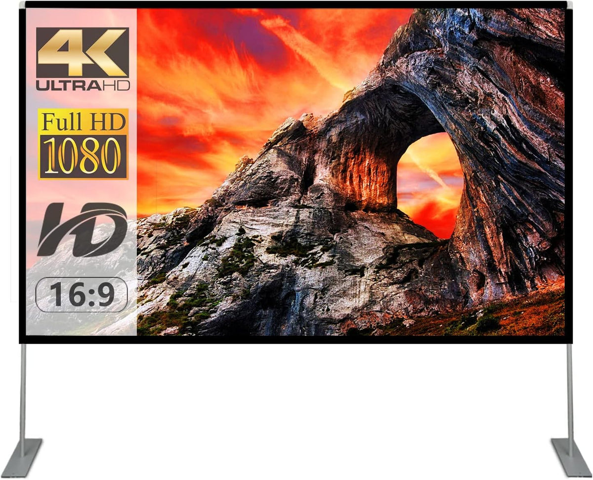 100 inch 16:9 Portable Projector Screen with Stand and Carry Bag L2927