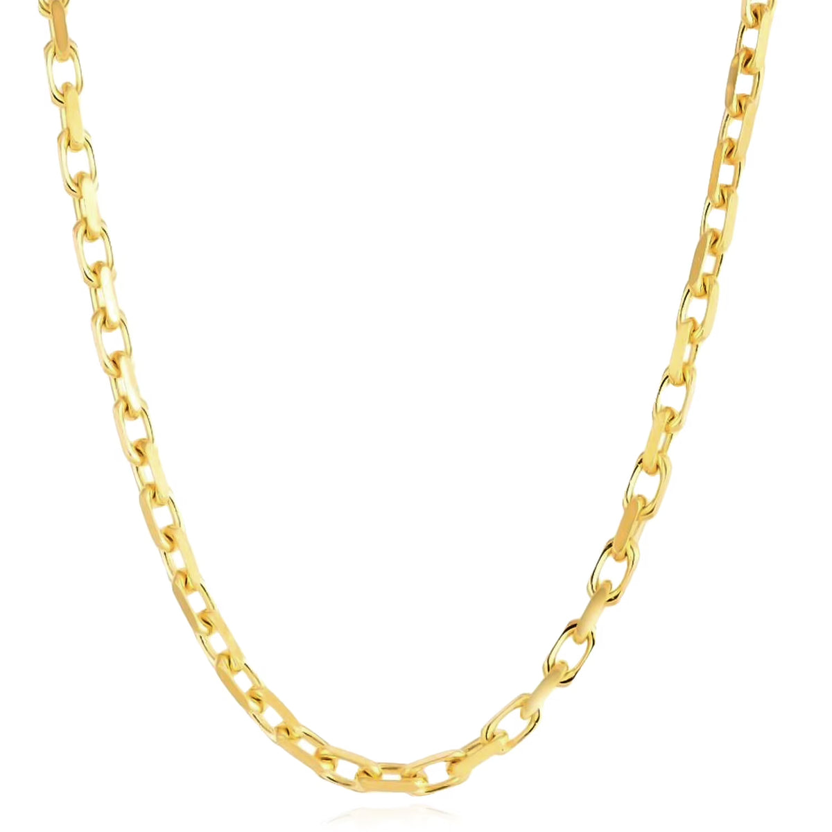 Solid 14K Yellow Gold 2.5mm Cable Chain Necklace 18" 20" 22" 24" M479