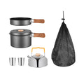 5Pcs Camping Cookware Set with Storage Bag Gray T1415