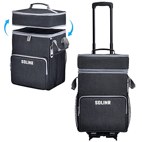 Large Rolling Cooler, Leakproof Insulated Soft Cooler Bag with Wheels and Handle E5553