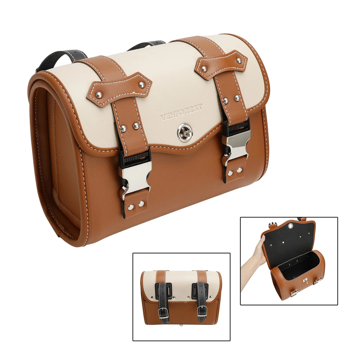 Brown Side Saddlebag Tool Bag Luggage Pouch Storage S60974