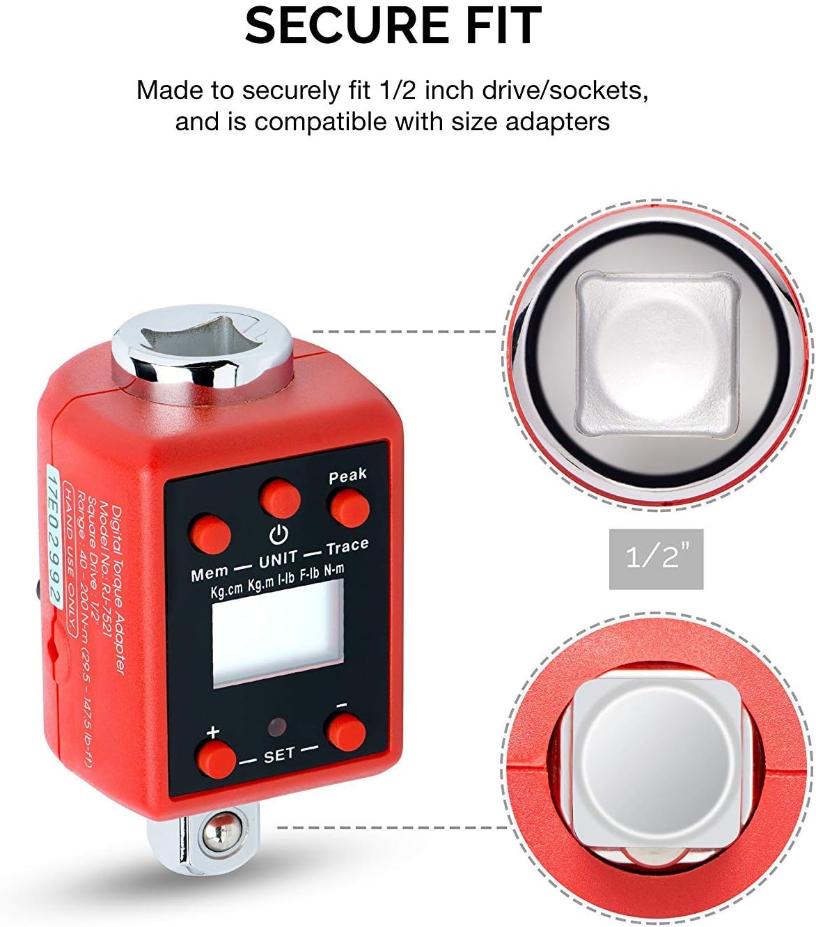 3/4” Drive Digital Torque Adapter 150-750 Foot-Pound W8500