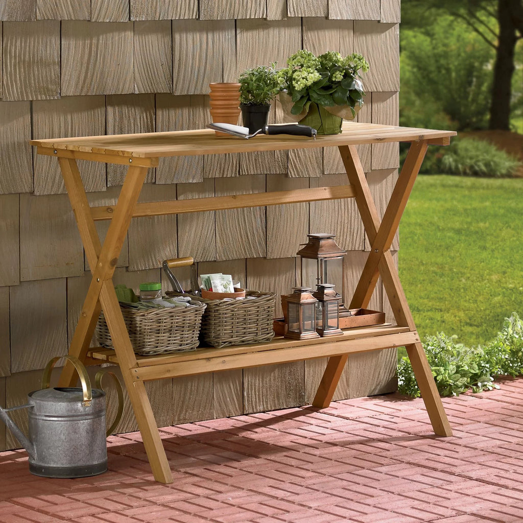 Brown Wooden Potting Bench R466116