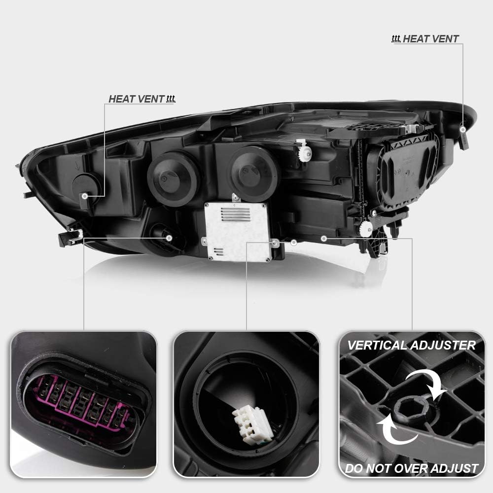 Passenger Side LED DRL Projector Headlight Assembly U115