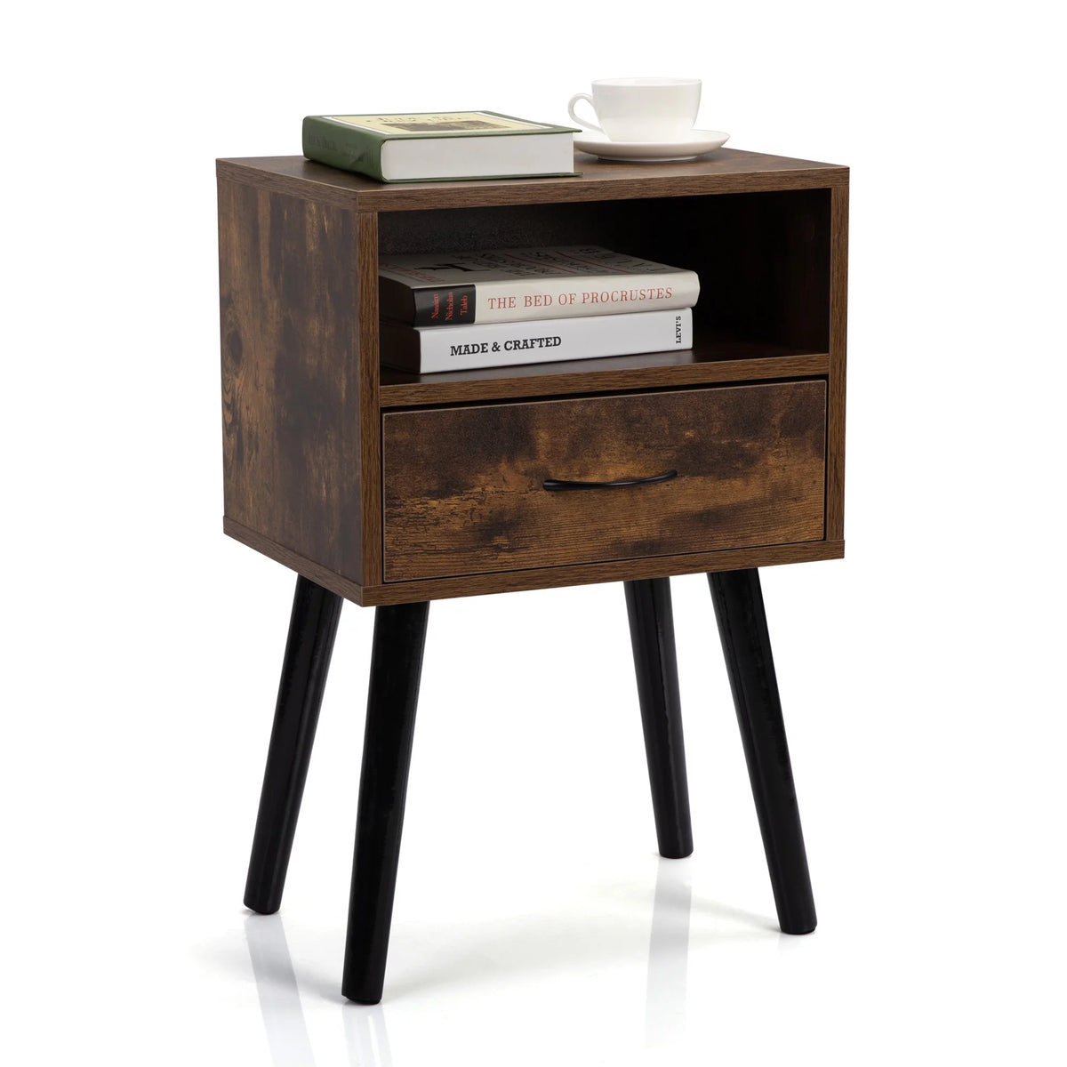 Wood Nightstands with Drawers Set of 2 F5808