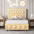 Black Twin Size Upholstered Platform Bed Frame with Headboard O104752
