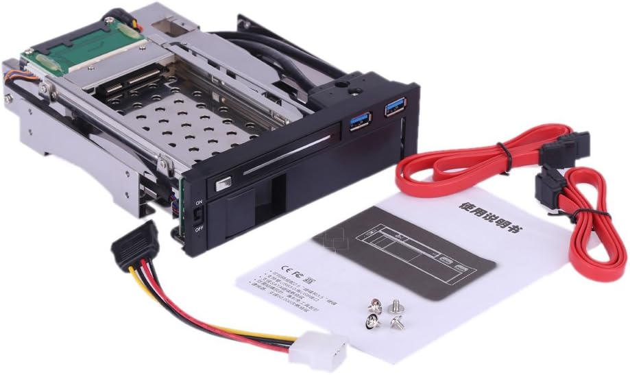 Dual Bay 3.5 + 2.5 Inch SATA III Hard Drive SSD Tray Caddy Internal Mobile Rack Enclosure Docking Station with USB 3.0 Port Hot Swap Pack of 2 C722