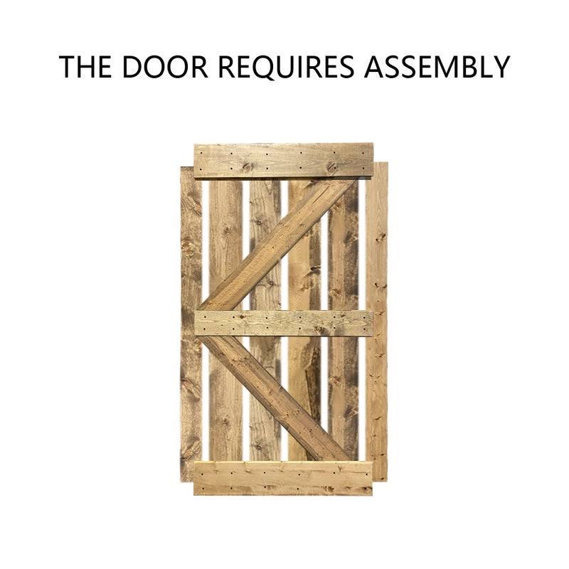 Carbon Gray Solid Pine Wood Interior Sliding Barn Door X93621