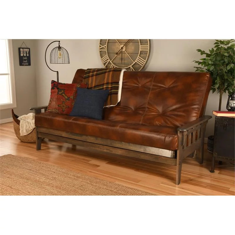 Queen Faux Leather Futon P715829