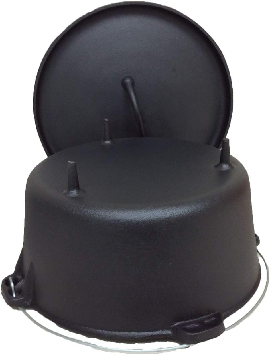 Pre-seasoned 16 Quart Cast Iron Dutch Oven with 3 legs and Lip Lid U258222