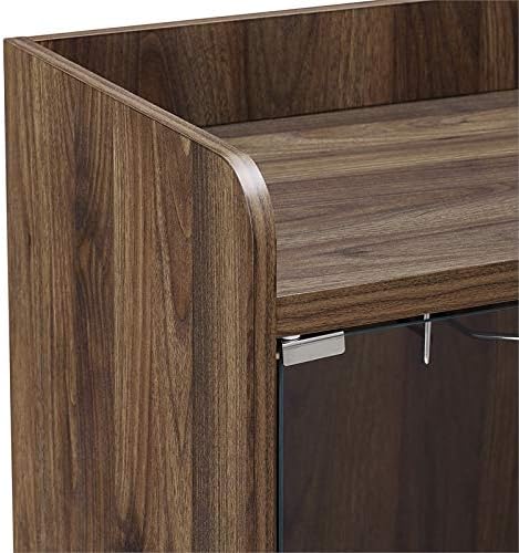 Dark Walnut Glass Door Bar Cabinet Z731308