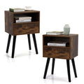 Wood Nightstands with Drawers Set of 2 F5808