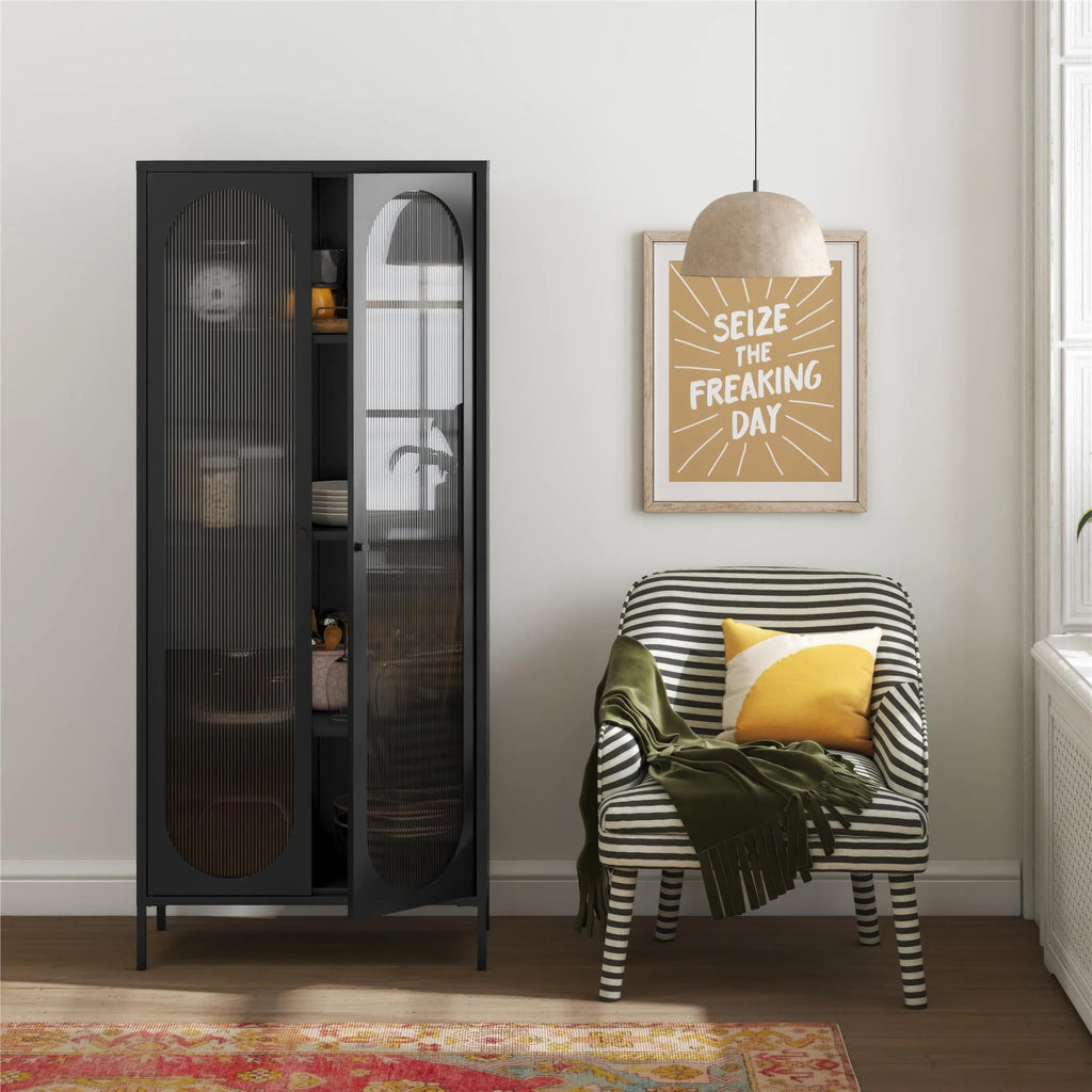 2-Door Accent Cabinet with Fluted Glass L269699
