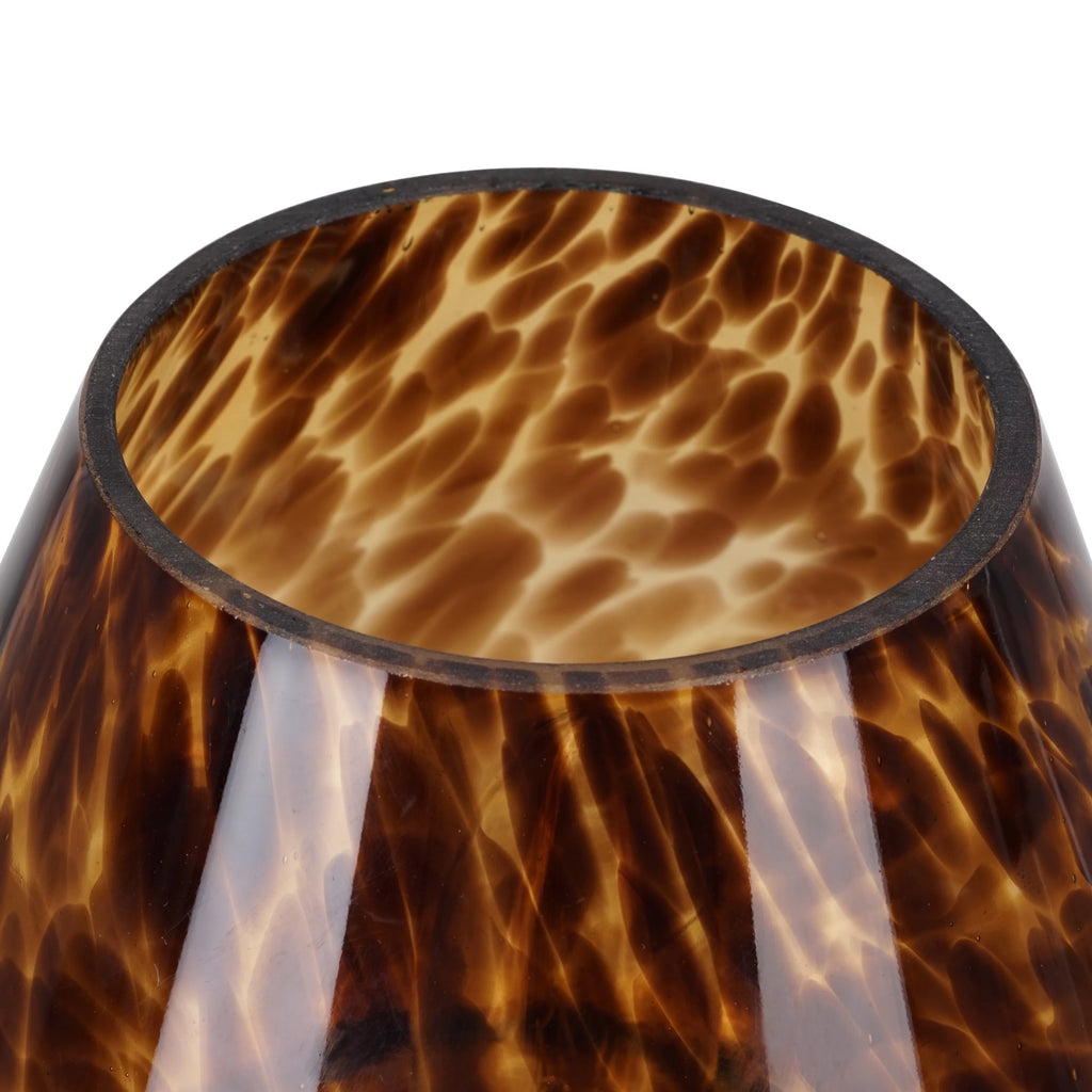 Brown Tortoise 8" Glass Mushroom Lamp Q985