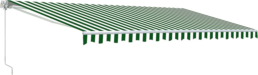 Retractable 13x10 Feet Motorized White Frame Patio Awning with Polyester Canopy E27836