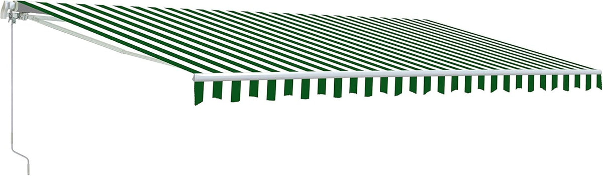Retractable 13x10 Feet Motorized White Frame Patio Awning with Polyester Canopy E27836