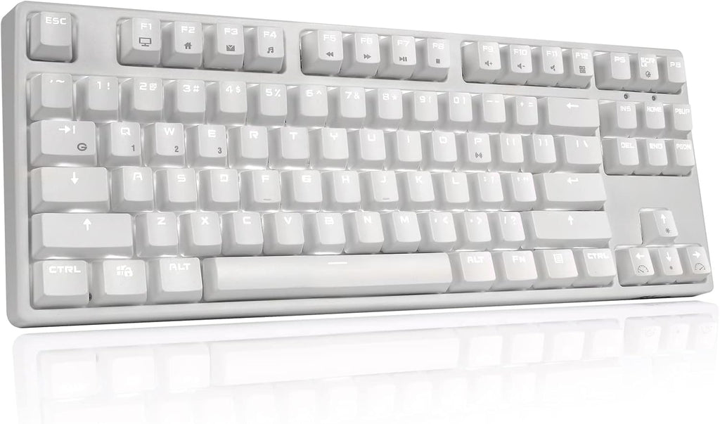 87 Keys White LED Backlight Tenkeyless Mechanical Keyboard H9357